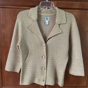 Chico’s Gold Knit Sweater Size 1